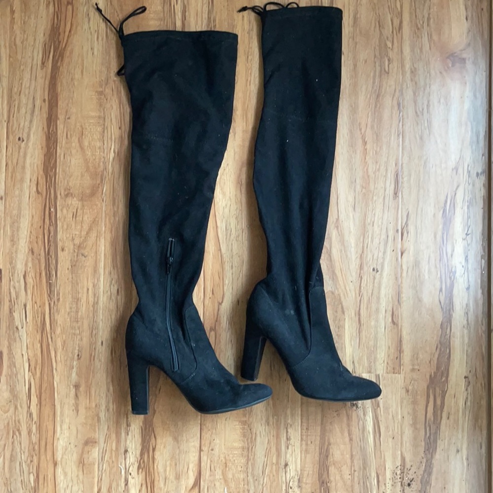 Over the knee suede boots